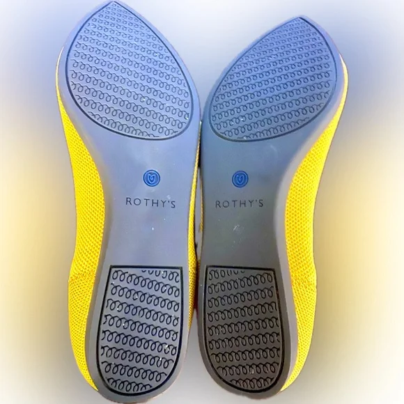 ***Rothys*** WOMENS Mustard Color Pointed Toe Flats. Discontinued Color, Size  9 - Picture 6 of 7